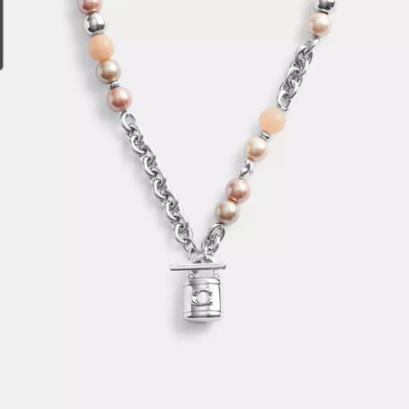 Coach Pearl & Padlock Necklace - Picture 2 of 3